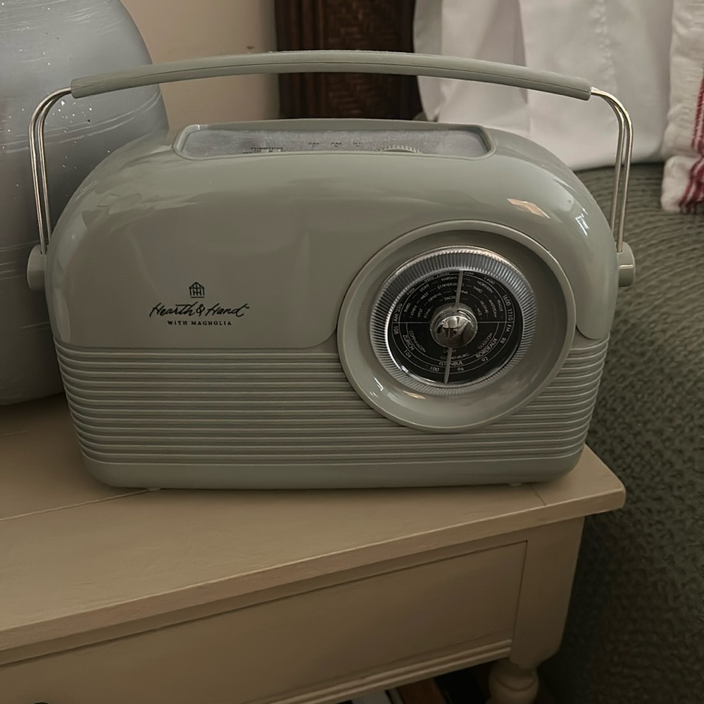 Hearth & Hand Magnolia Portable AM/FM Bluetooth Radio Light Green